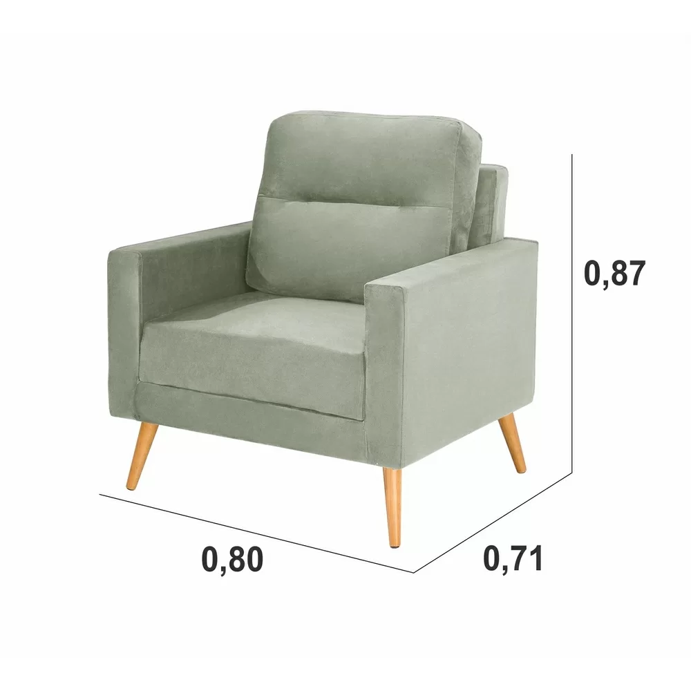 POLTRONA EUROPA PREMIUM TEC VELUDO T04 CASTOR JW 