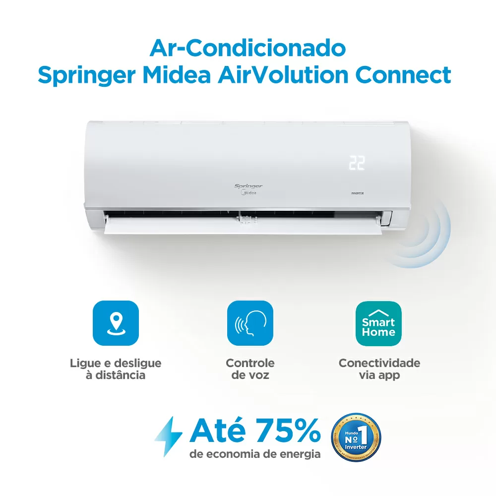 AR CONDICIONADO SPLIT INVERTER SPRINGER MIDEA AIRVOLUTION FRIO 12000BTUS 38TVCI12S5/42AFVCI12S5 220V
