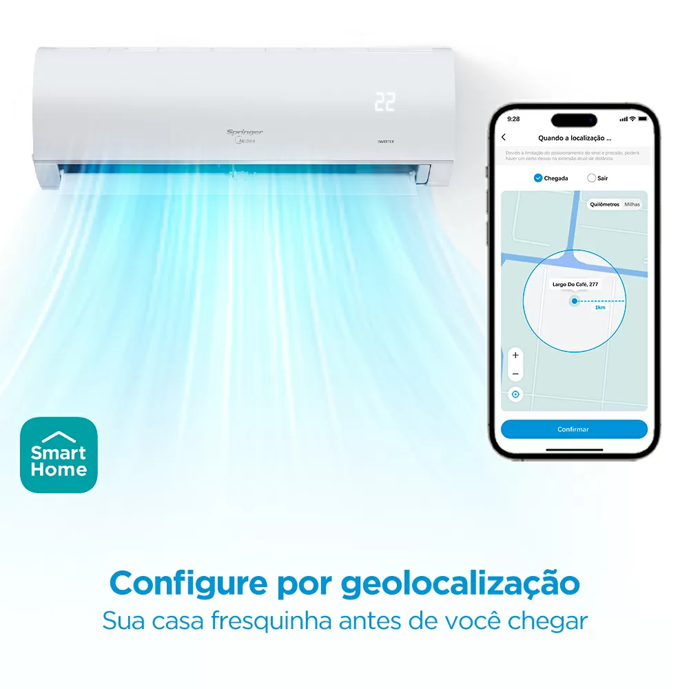 AR CONDICIONADO SPLIT INVERTER SPRINGER MIDEA AIRVOLUTION FRIO 12000BTUS 38TVCI12S5/42AFVCI12S5 220V