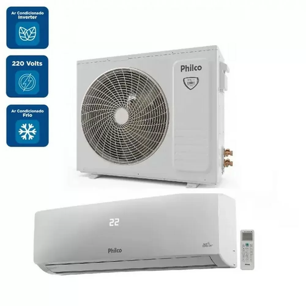 AR CONDICIONADO SPLIT PHILCO INVERTER 12000 BTUS FRIO PAC12FB BRANCA 220V 