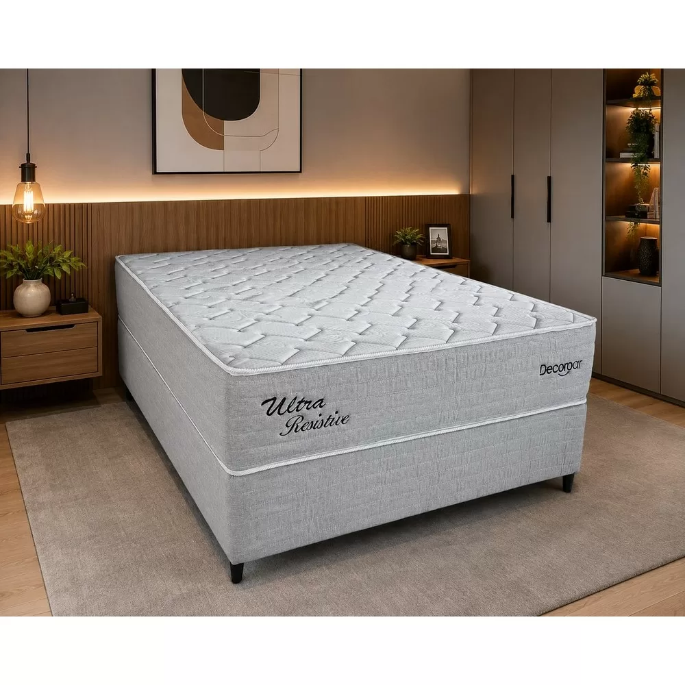 COLCHÃO CASAL ESPUMA D65/28 138X188X32 C/EPS ULTRA RESISTIVE EPS TEC LINHO MAGNETA 120KG DESIGN DECO