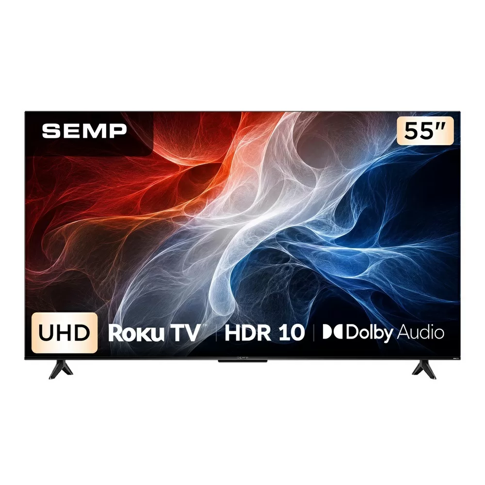 TV LED SMART 55" SEMP 55S62R UHD 4K ROKU TV 3 HDMI 1 USB PRETA BIVOLT 