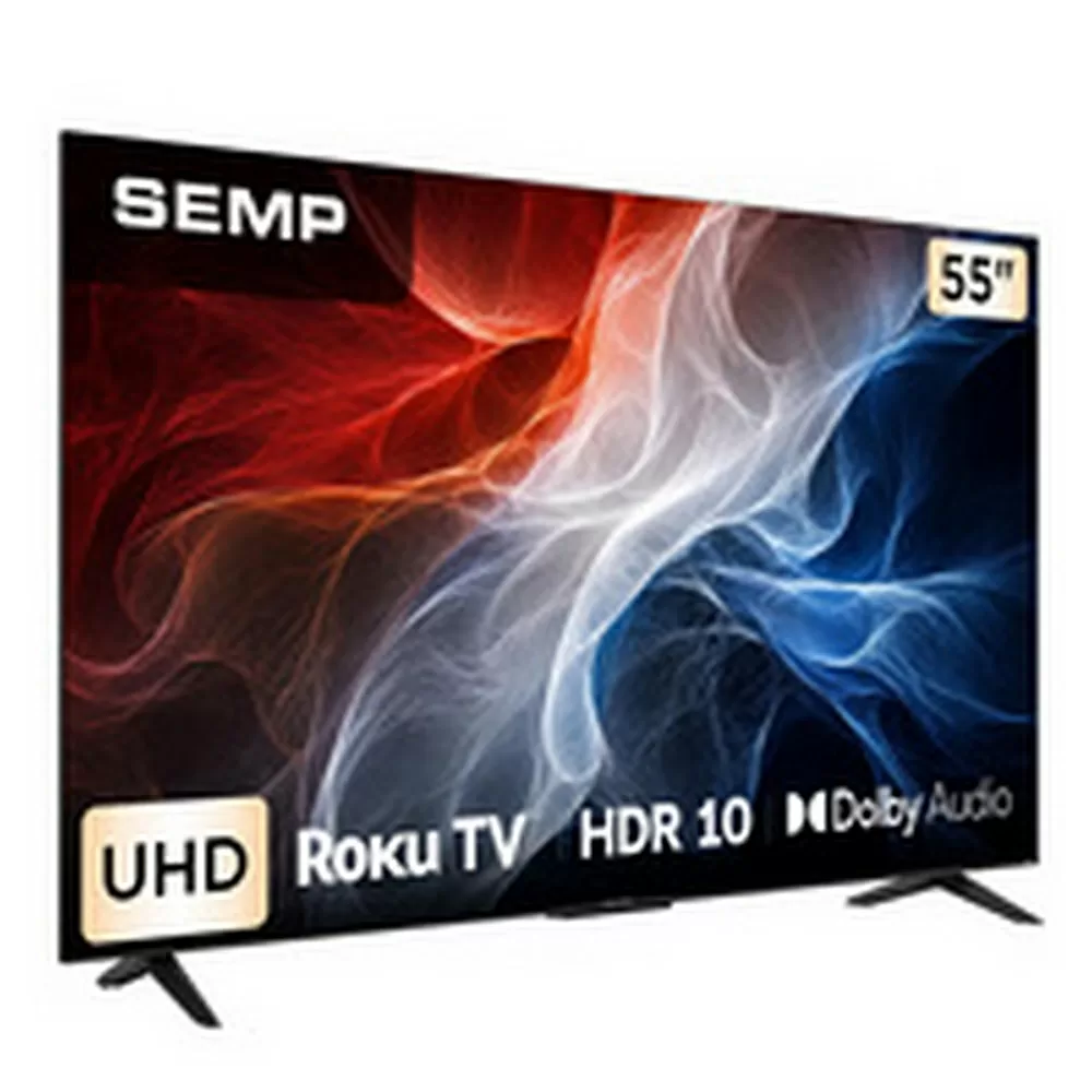 TV LED SMART 55" SEMP 55S62R UHD 4K ROKU TV 3 HDMI 1 USB PRETA BIVOLT 