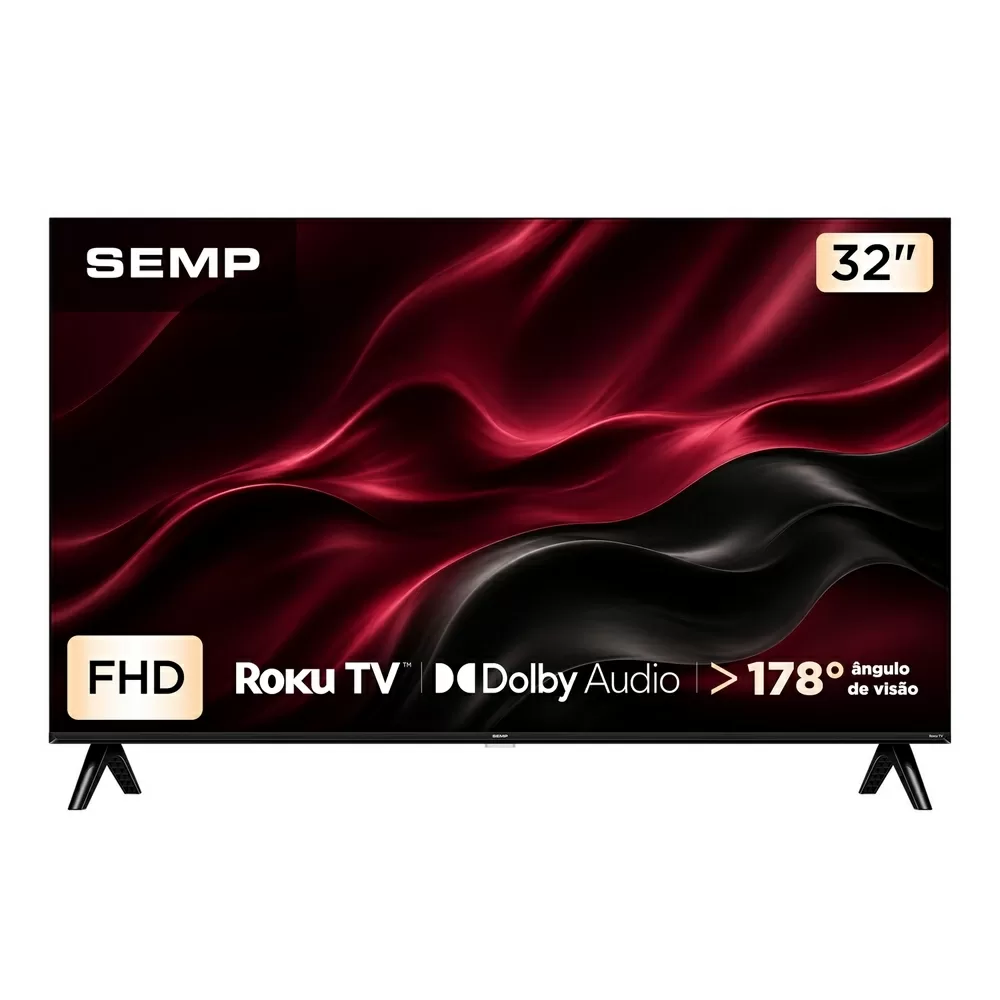 TV LED SMART 32 SEMP HD 32S42R ROKU TV 3 HDMI 1 USB PRETA BIVOLT 