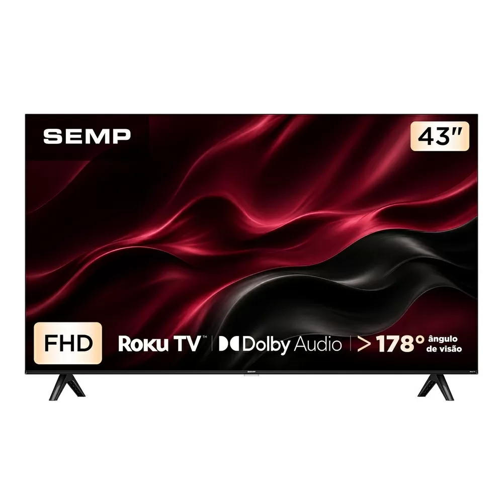 TV LED SMART 43 SEMP HD 43S42R ROKU TV 3 HDMI 1 USB PRATA BIVOLT 