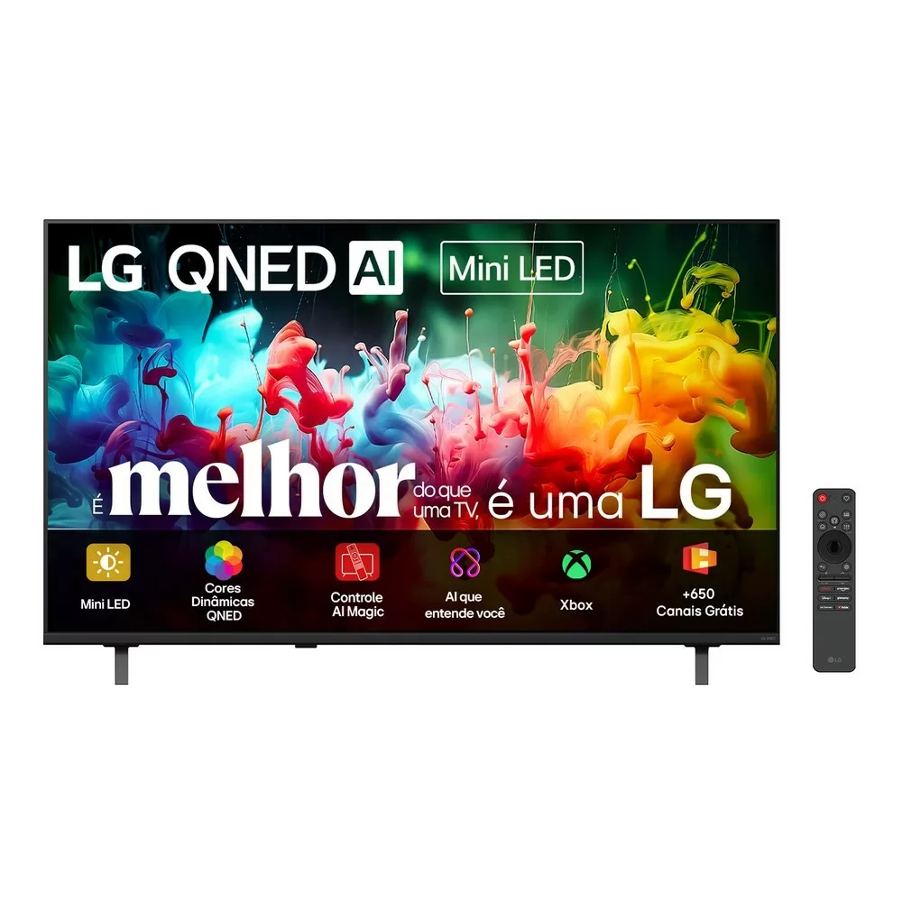 TV QNED SMART 50 LG 50QNED70BSA 4K AI MINI LED WEBOS 3 HDMI 1 USB PRETA BIVOLT